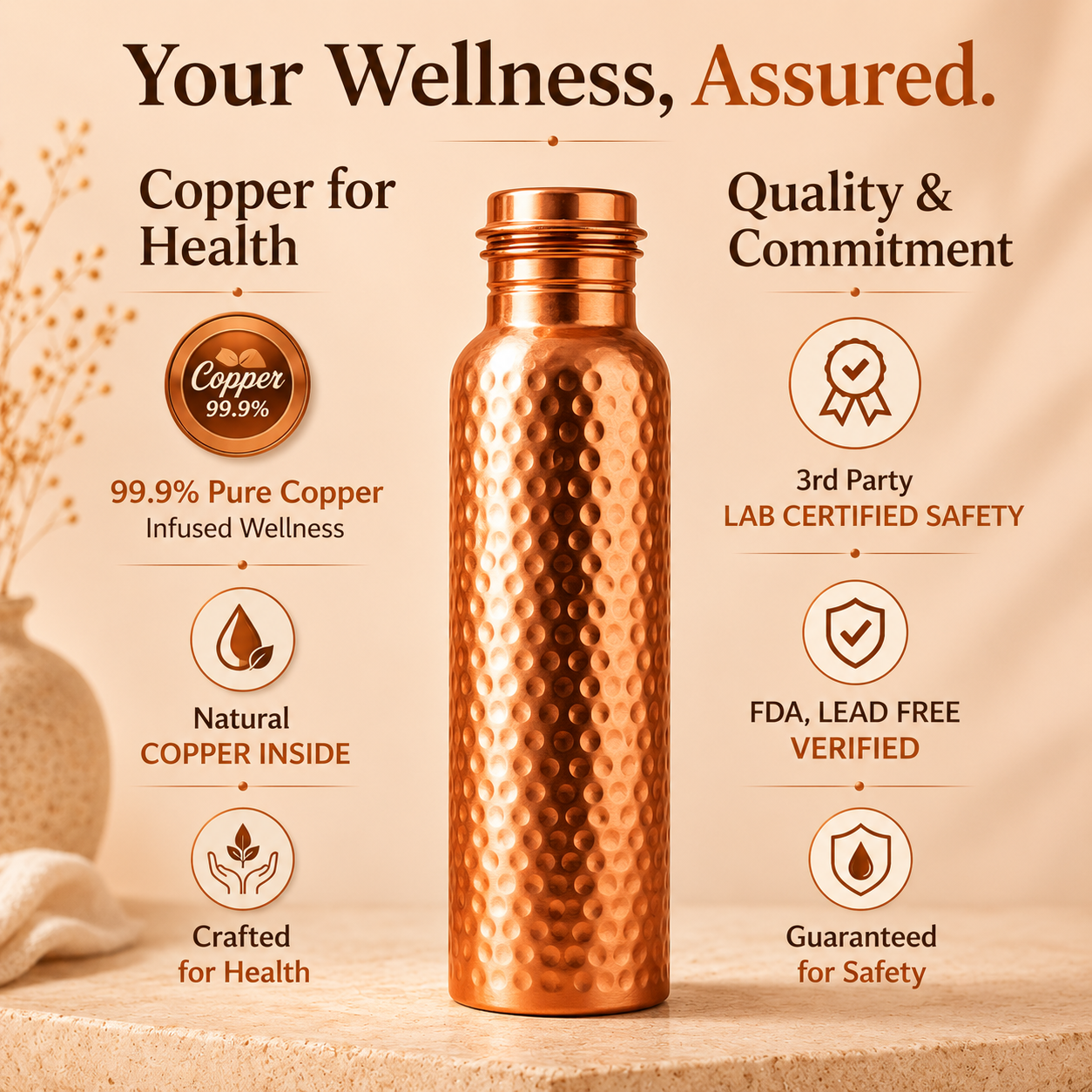 The Copper Wellness Pure Copper Bottle Limited Edition