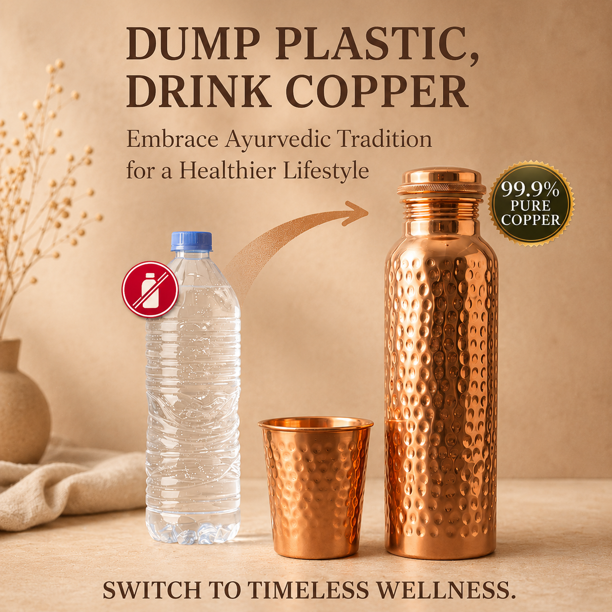 The Copper Wellness Pure Copper Bottle Limited Edition