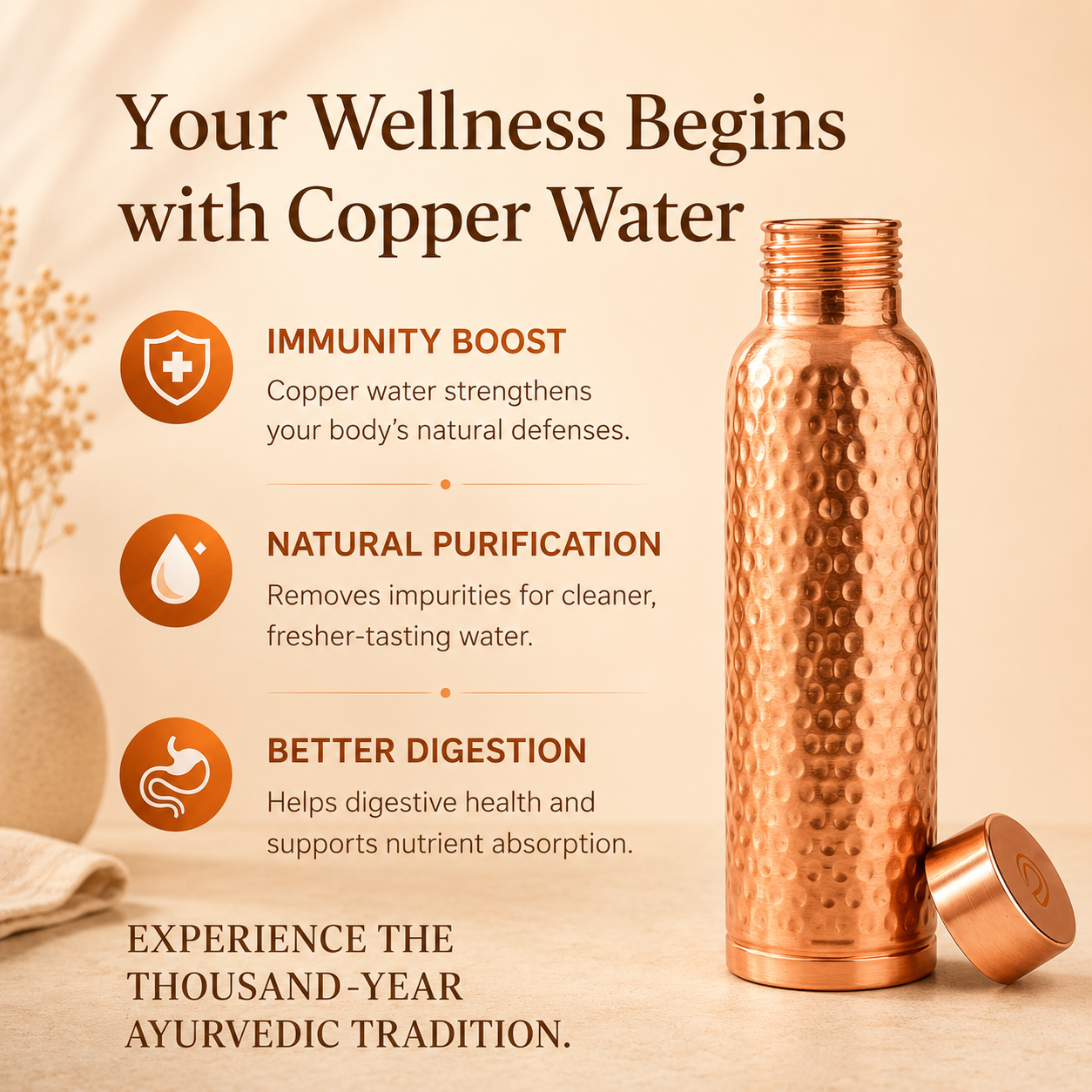 The Copper Wellness Pure Copper Bottle Limited Edition